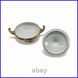 Gilt Porcelain Covered Bowl with Handles (Maker Uncertain)