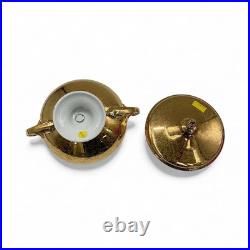 Gilt Porcelain Covered Bowl with Handles (Maker Uncertain)