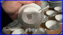 Gold China Basnet Dinner Set White Silver Japan Dinner Plate Bowl Salad