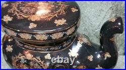 Gold Gilt/ Royal Blue Chinese Porcelain Elephant Garden Seat Table Plant Stand