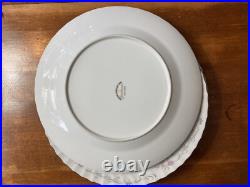 Gold Standard Porcelain China Dinner Plates- set of 4 Floral Pattern Silver Rim