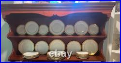 Gold and White Porcelain plates 3 sizes