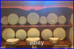 Gold and White Porcelain plates 3 sizes