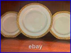 Gold and White Porcelain plates 3 sizes