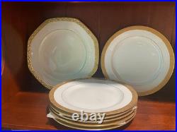 Gold and White Porcelain plates 3 sizes