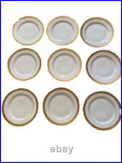 Gold and White Porcelain plates 3 sizes