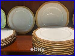 Gold and White Porcelain plates 3 sizes