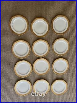 Gold and White Porcelain plates 3 sizes