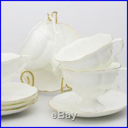 Golden Ribbon 20 pc Tea Set Imperial Porcelain Lomonosov LFZ Fine Russian China