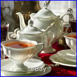Golden Ribbon 20 pc Tea Set Imperial Porcelain Lomonosov LFZ Fine Russian China