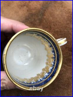 Gorgeous 18th Century Chinese Blue and White Cup And Saucer Gold Edition