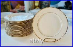 Gorham Fine China Elegance Gold Pattern, 8.5 Plates, Hand Banded 24k Gold, Mint