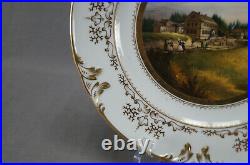 Gotha German Hand Painted Schmücke Topographical & Gold Scrollwork Plate