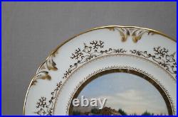 Gotha German Hand Painted Schmücke Topographical & Gold Scrollwork Plate
