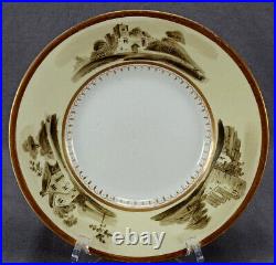 Grainger Worcester 229 Hand Painted Cottage Landscape Yellow & Gold Plate A