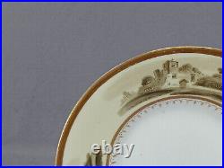 Grainger Worcester 229 Hand Painted Cottage Landscape Yellow & Gold Plate A
