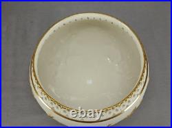 Grainger Worcester Embossed Gold Flowers & Ivory Footed Vase / Rose Bowl