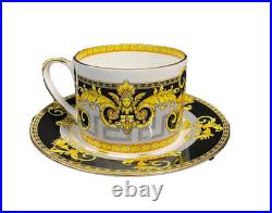 Greek Amphora Versailles Bone China 16 pieces Dinner Set Black/Grey/Gold