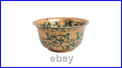 Green and Gold Tapestry Porcelain Lipped Bowl 10 Diameter Green and Gold Tapestry Porcelain Lipped Bowl 10 Diameter