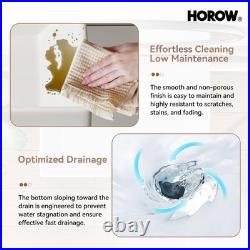 HOROW 24x17 Inch Console Bathroom Sink Wall-Mount Modern Ceramic Sink Porcelain