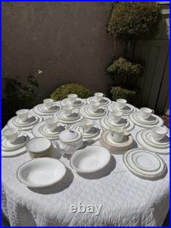 HUGE 76 Piece Lot Set Wedgwood Crown Gold 24k Dinnerware China Settings Plates