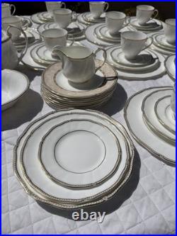 HUGE 76 Piece Lot Set Wedgwood Crown Gold 24k Dinnerware China Settings Plates