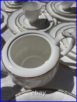 HUGE 76 Piece Lot Set Wedgwood Crown Gold 24k Dinnerware China Settings Plates
