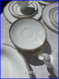 HUGE 76 Piece Lot Set Wedgwood Crown Gold 24k Dinnerware China Settings Plates