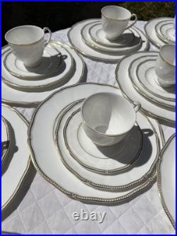 HUGE 76 Piece Lot Set Wedgwood Crown Gold 24k Dinnerware China Settings Plates