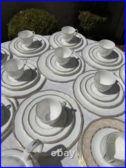 HUGE 76 Piece Lot Set Wedgwood Crown Gold 24k Dinnerware China Settings Plates