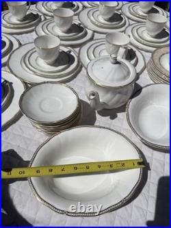 HUGE 76 Piece Lot Set Wedgwood Crown Gold 24k Dinnerware China Settings Plates