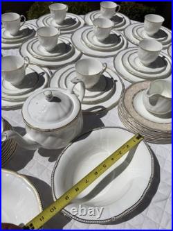 HUGE 76 Piece Lot Set Wedgwood Crown Gold 24k Dinnerware China Settings Plates