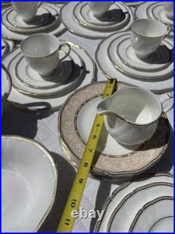 HUGE 76 Piece Lot Set Wedgwood Crown Gold 24k Dinnerware China Settings Plates