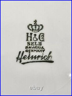 H Heinrich & Co Selb Bavaria China Set Floral w Gold Trim 21 pieces