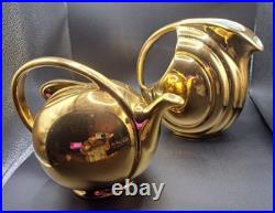 Hall Gold Pitcher Teapot Set Art Deco Porcelain China Golden GloUSA 1338 3111