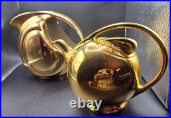 Hall Gold Pitcher Teapot Set Art Deco Porcelain China Golden GloUSA 1338 3111