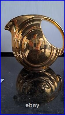 Hall Gold Pitcher Teapot Set Art Deco Porcelain China Golden GloUSA 1338 3111