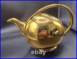 Hall Gold Pitcher Teapot Set Art Deco Porcelain China Golden GloUSA 1338 3111
