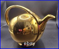 Hall Gold Pitcher Teapot Set Art Deco Porcelain China Golden GloUSA 1338 3111