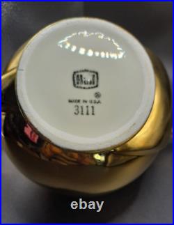 Hall Gold Pitcher Teapot Set Art Deco Porcelain China Golden GloUSA 1338 3111