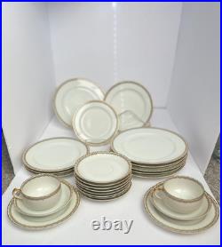 Haviland Albany Pattern (Schleiger 107A) Greek Key Pattern Gold Encrusted 25 pc