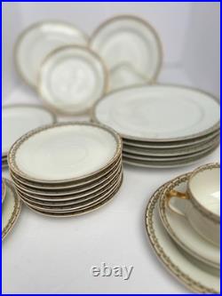 Haviland Albany Pattern (Schleiger 107A) Greek Key Pattern Gold Encrusted 25 pc