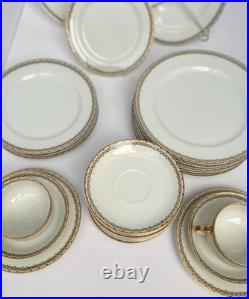 Haviland Albany Pattern (Schleiger 107A) Greek Key Pattern Gold Encrusted 25 pc