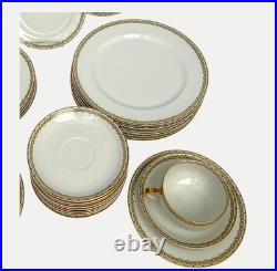 Haviland Albany Pattern (Schleiger 107A) Greek Key Pattern Gold Encrusted 25 pc
