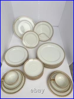 Haviland Albany Pattern (Schleiger 107A) Greek Key Pattern Gold Encrusted 25 pc