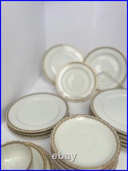 Haviland Albany Pattern (Schleiger 107A) Greek Key Pattern Gold Encrusted 25 pc