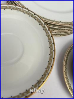 Haviland Albany Pattern (Schleiger 107A) Greek Key Pattern Gold Encrusted 25 pc