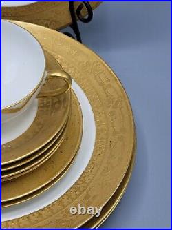 Haviland Arts & Crafts Era China 24K Gold Trim 14 pieces