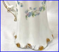 Haviland & Co. Limoges France Chocolate Pot Lid Gold 9 Tall China Blue Flowers