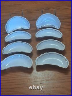 Haviland Hudson Porcelain China Bone Dishes Set of 8 Gold Scroll Pattern USA
